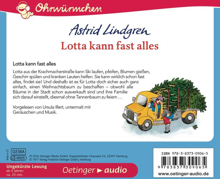 Produktbild Ohrwürmchen. Lotta Kann Fast A (Ursula Illert, Ilon Wikland, Frank Gustavus, Anna-Liese Kornitzky, Kay Poppe, Astrid Lindgren, Deutsch)
