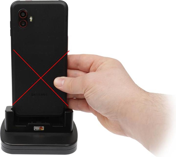 Actual product image Brodit 216370 Desktop Charging Station 1-Slot Mobile Charger Samsung Galaxy Xcover 6 Pro Black