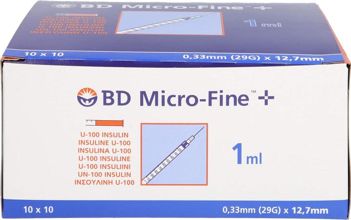 Produktbild BD + U100 Insulin Spritzen 12.7 x 0.33 mm (Insulinspritze)