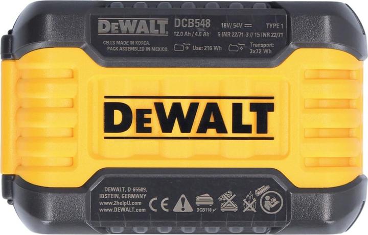 Actual product image DeWalt 2x DCB 548 battery 18 V / 54 V max. 12 Ah / 12000 mAh Li-Ion XR FLEXVOLT - with charge indicator (18 V)