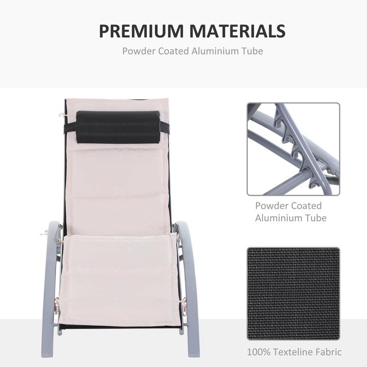 Immagine prodotto Outsunny Sedia a sdraio in alluminio (170 cm)