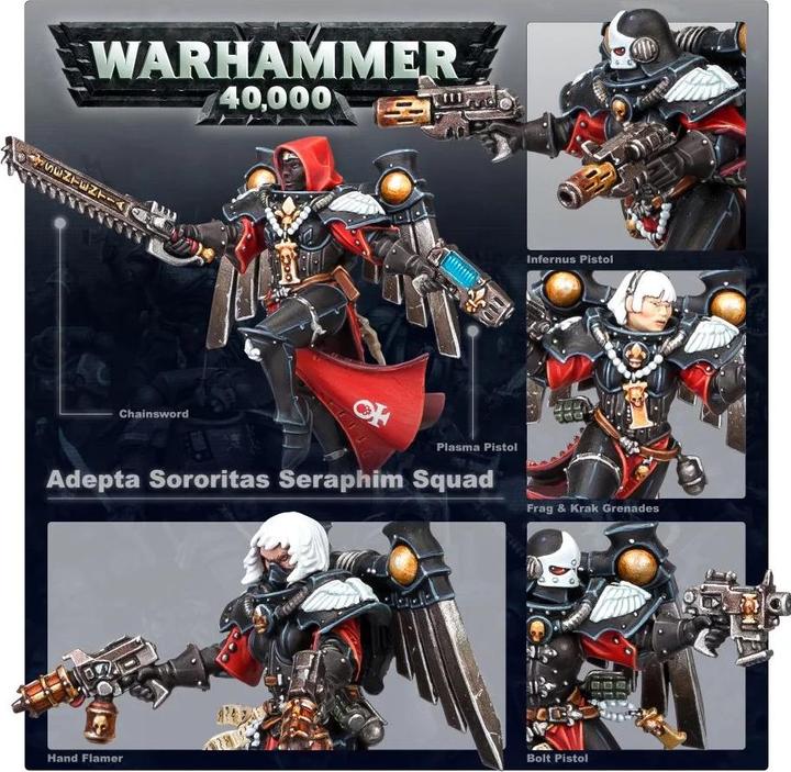 Immagine prodotto Games Workshop Warhammer 40k - Squadra Adepta Sororitas Seraphim (Materiale sintetico)