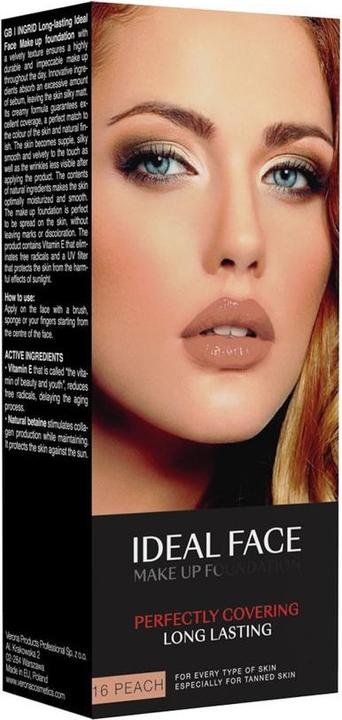 Actual product image INGRID Ideal Face Make Up Foundation podkład kryjący 016 Peach 35ml (16)