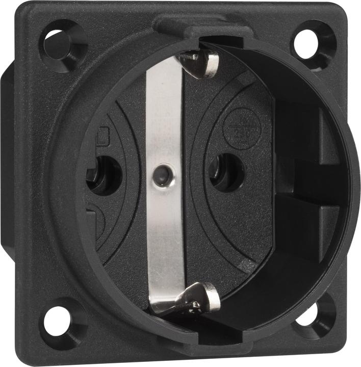 Productafbeelding ABL SCHUKO inbouwstopcontact, zwart, zonder klapdeksel