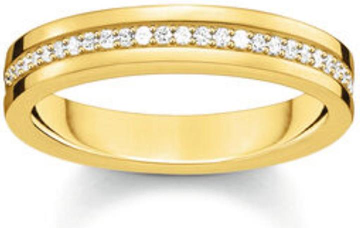 Image du produit Thomas Sabo Bague à ruban avec pierres blanches plaquées or (56, Argent 925)