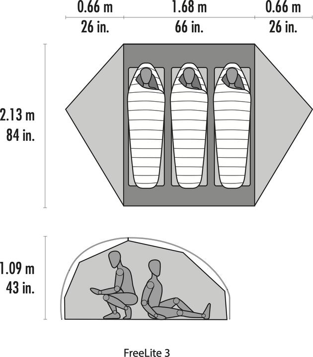 Image du produit Msr FreeLite 3 Tan Tent V3 (Tente igloo, 1.28 kg, 3 personnes)