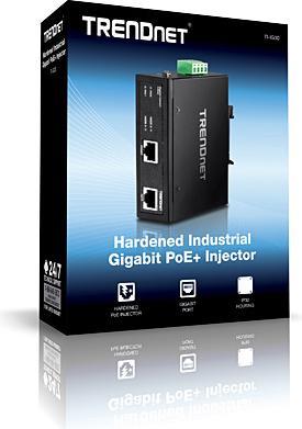 Produktbild Trendnet TI-IG30 PoE+ Injector Industrial Gigabit (802.3at (PoE+), 30 W)