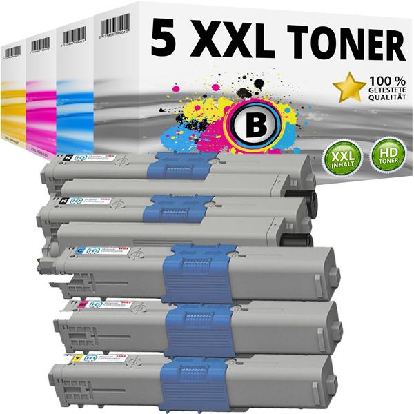 Produktbild Druckfuxx SET 5x XXL TONER für OKI MC351DN MC352DN MC361DN MC362DN MC561DN MC562