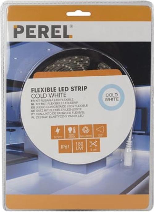 Image du produit LED Strips Consumer KIT RUBAN À LED FLEXIBLE AVEC ALIMENTATION - BLANC FROID - 300 LED - 5 m - 12 VCC (Blanc froid, 500 cm, Intérieur)