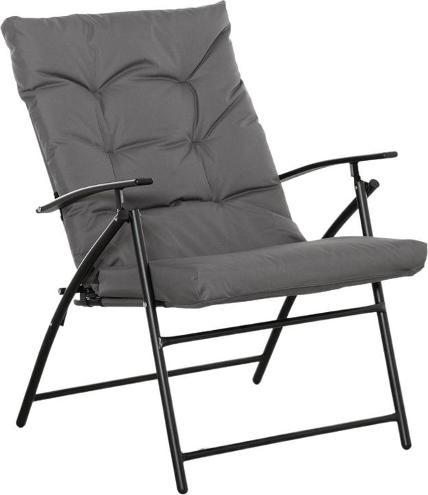 Outsunny Campingstuhl Metall, Polyester Grau