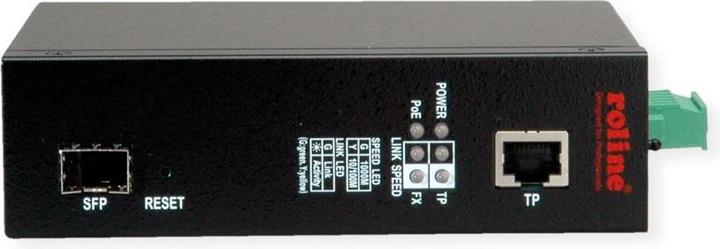 Image du produit Roline Convertisseur industriel Gigabit Ethernet - fibre 100/1000 à double vitesse, avec fonction PoE