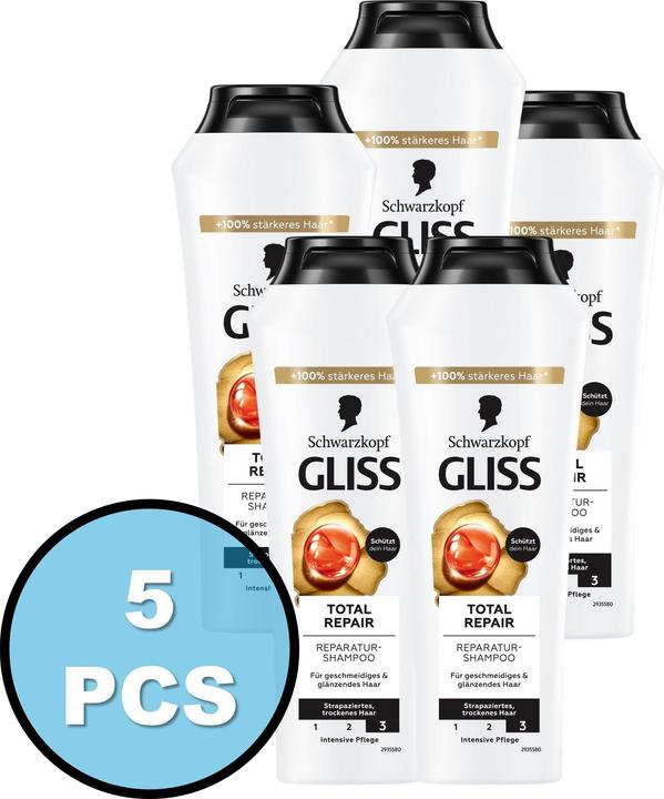 Immagine prodotto Schwarzkopf 5xKur Shampoo 250ml Riparazione Totale (250 ml, Shampoo liquido)