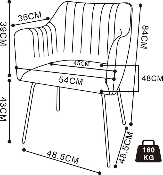 Actual product image VCM 1-seater dining chair kitchen Valia