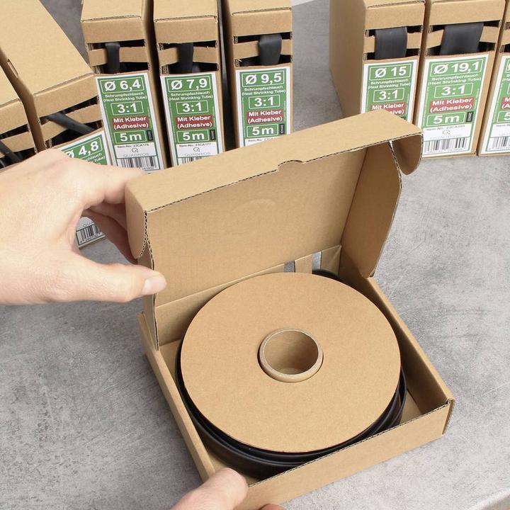 Actual product image Quadrios 23CA182 Heat shrink tubing with adhesive black Shrink ratio:3:1 5 m (1 x)