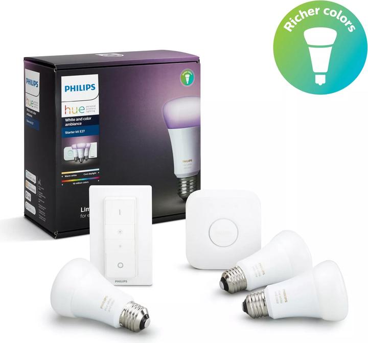 Image du produit Philips Coffret de démarrage Ambiance Hue White & Color (E27, 10 W, 806 lm, 5 x, G)