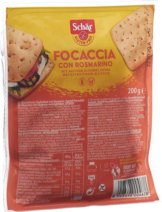 Immagine prodotto Schär Focaccia senza glutine al rosmarino (200 g)