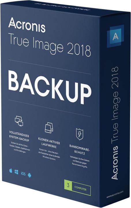 Produktbild Acronis True Image 2018 (3 User, unbegrenzt)
