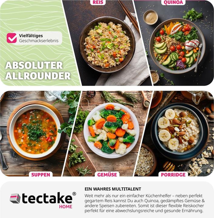 Produktbild tectake Reiskocher mit Dampfgareinsatz