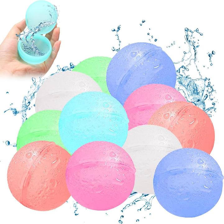 Splash & Fun Silikon Wasserbombe, wiederverwendbare Wasserbälle, 12 Stück (12 x)