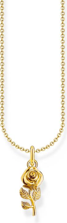 Produktbild Thomas Sabo Kette mit Rosen-Anhänger vergoldet (750 Gelbgold Vergoldung, 925er Silber, 38 - 45 cm)