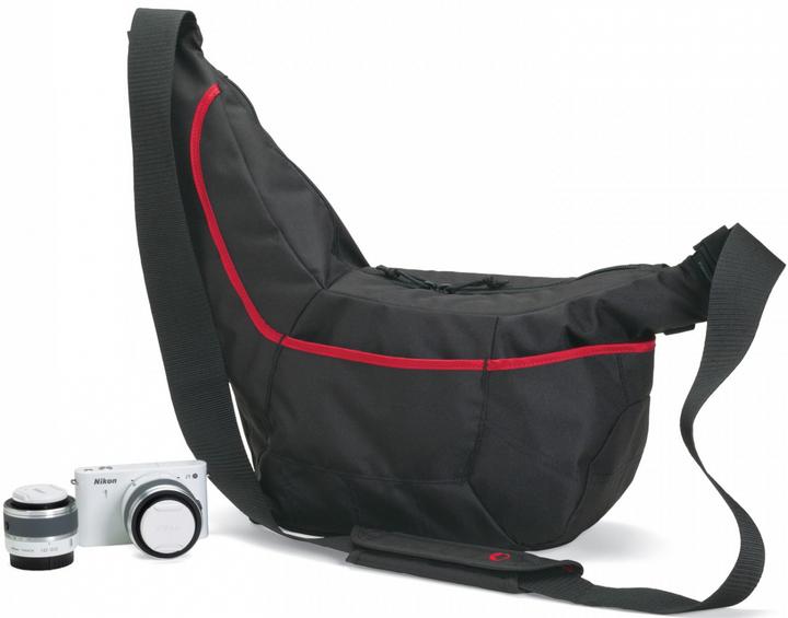 Actual product image Lowepro Passport Sling II SLR Camera Bag Black-Red (Camera shoulder bag)