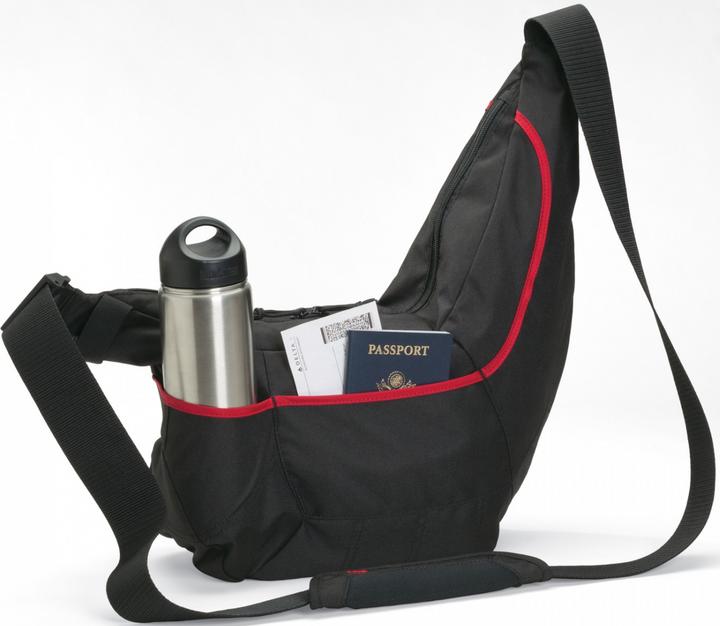 Actual product image Lowepro Passport Sling II SLR Camera Bag Black-Red (Camera shoulder bag)