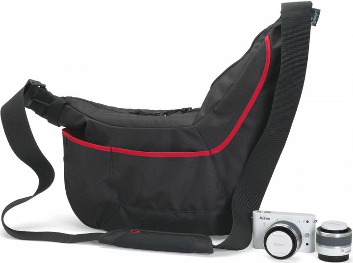 Actual product image Lowepro Passport Sling II SLR Camera Bag Black-Red (Camera shoulder bag)