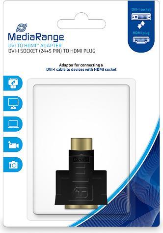 Produktbild MediaRange DVI-I Buchse (24+5-polig)/HDMI Stecker schwarz (HDMI, DVI)
