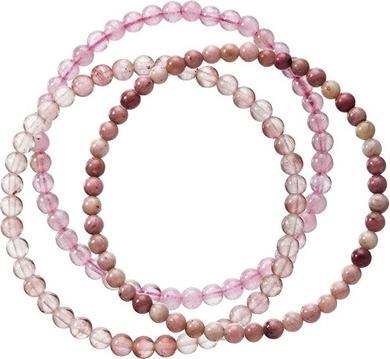 Evolution Group Stylish Set Of Bracelets Made Of Mineral Stones 43043.3 Pink