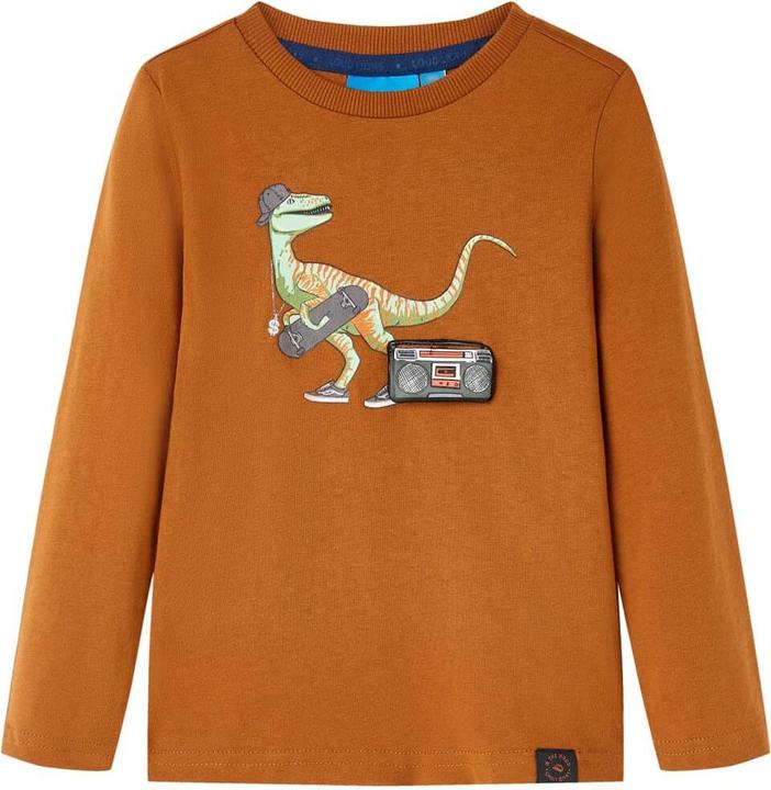 VidaXL Kinder-Langarmshirt Cognac 92,Material: 100 (92)