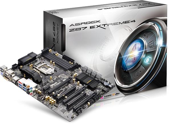 Actual product image AsRock Z87 Extreme4, LGA1150, ATX, CFX/SLI (LGA 1150, Intel Z87, ATX)