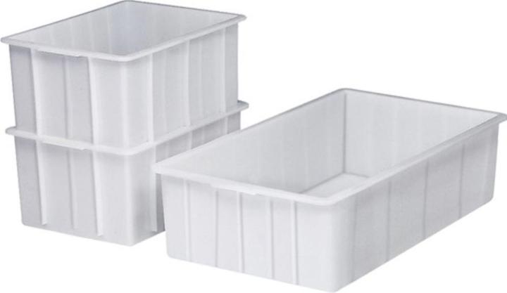 Image du produit Craemer Bac plastique carré 55 l ND-PE blanc L750xl445xH200mm sans trou de poignée