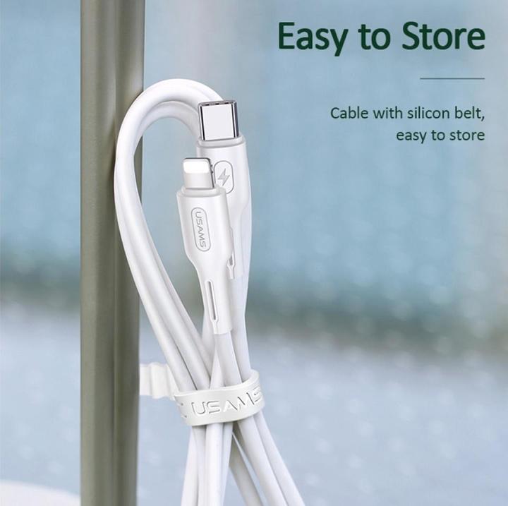 Image du produit Usams U43 Câble de charge rapide USB-C vers lightning 30W, blanc (1.20 m, USB 3.2 Gen 1, 30 W)