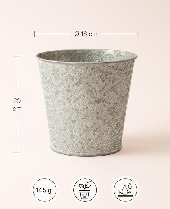 Immagine prodotto Esmée Vaso da fiori / fioriera Orient, lamiera (16 cm)