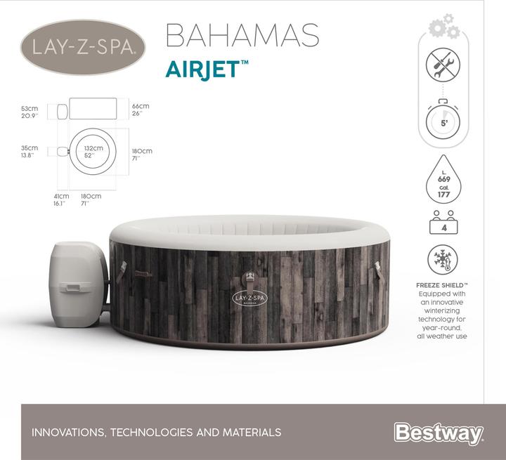 Produktbild Bestway Lay-Z-Spa Bahamas AirJet Whirlpool (4 Pers.)