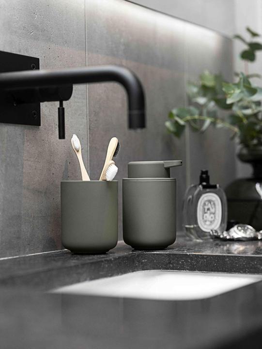 Actual product image Zone Denmark Toothbrush Mug Ume Olive Green (9.5 x 9 x 9 cm)