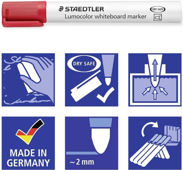 Image du produit Staedtler Lumocolor 351 C10 Marqueur pour tableau blanc Assorti (pas de sélection de couleur possible) (Assorties (sélection des couleurs impossible), 2 mm, 10 x)