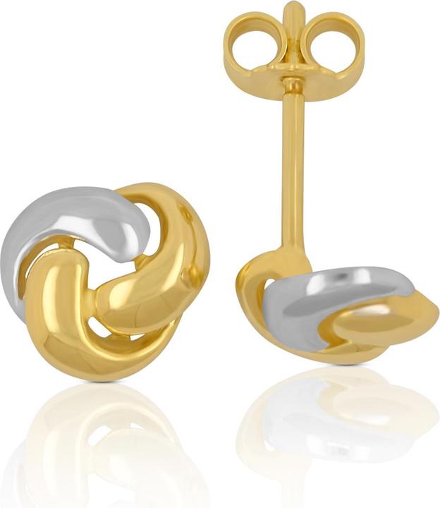 Muau Ohrstecker (750, 18 K Gelbgold, Weissgold)