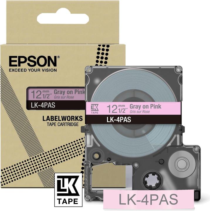 Actual product image Epson LabelWorks LK-4PAS - Soft Pink/Grey (1.20 cm, Rose, Grey)