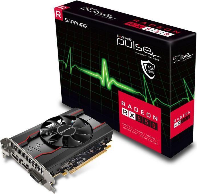 Actual product image Sapphire Radeon RX 550 Pulse G5 4GB GDDR5 Video Card (11268-01-20G) (4 GB)