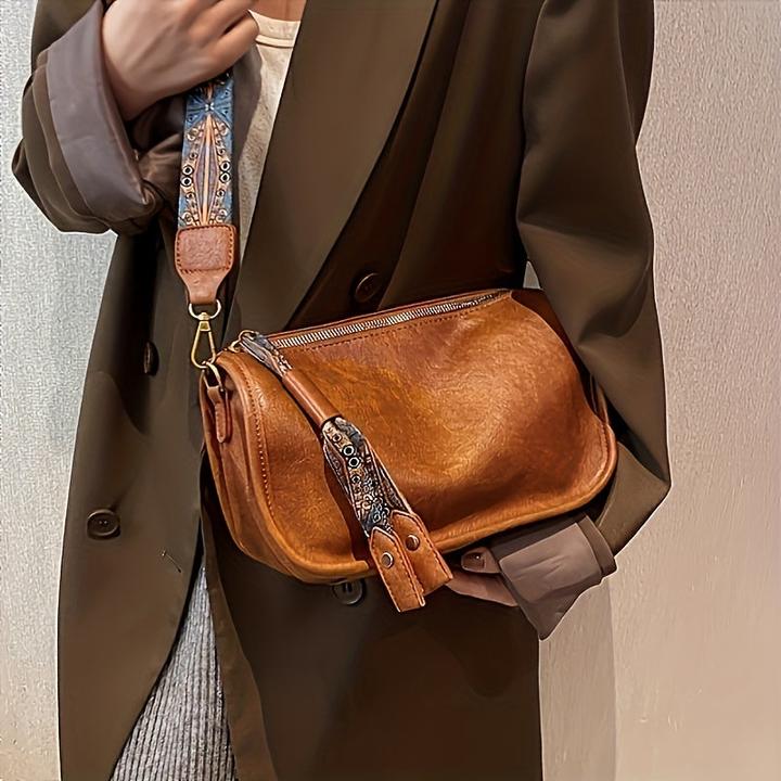 Immagine prodotto Only-Bags.Store Borsa a tracolla con chiusura a cerniera con motivo grafico, borsa a tracolla elegante con ampia