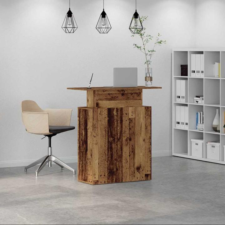 Actual product image VidaXL Reception counter reclaimed wood look 100x40x104 cm wood-based reception counter
