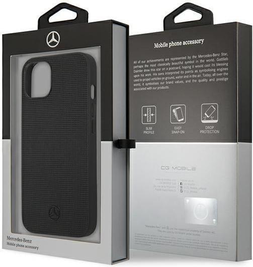 Immagine prodotto Mercedes MEHCP13MMBLBK Custodia rigida per iPhone 13 6,1" in pelle con logo in metallo (Apple iPhone 13)