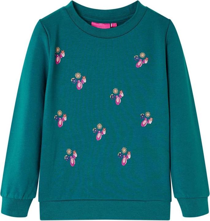 VidaXL Kinder-Sweatshirt Dunkelgrün 104,Material: 95 % Baumwolle (104)
