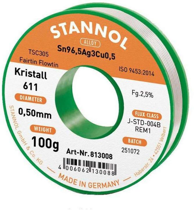 Stannol Filo a saldare cristallo 611 (Saldatura)
