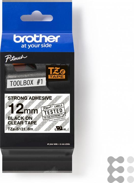 Actual product image Brother Tze-S131 (1.20 cm, Black, Transparent)