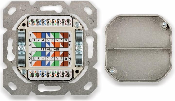 Produktbild Goobay CAT 6a Unterputzdose UP 2x RJ45 Netzwerkdose geschirmt