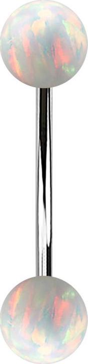 Immagine prodotto Star Piercing Micro banana argento con due sfere bianco opale (senza ottone)