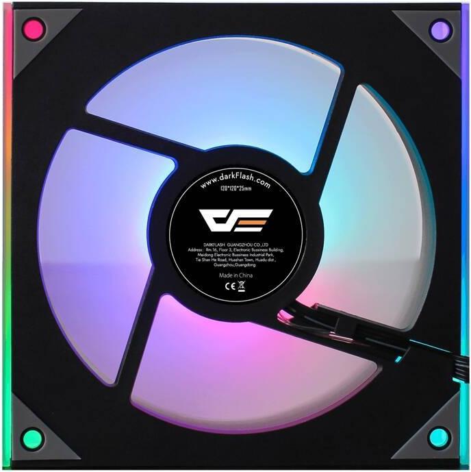 Actual product image Darkflash Tech Darkflash DM8 ARGB Cooling Fan (Black) (120 mm, 1 x)