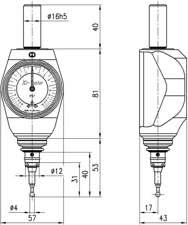 Produktbild Mahr 3D-Kantentaster 802NW - IP67